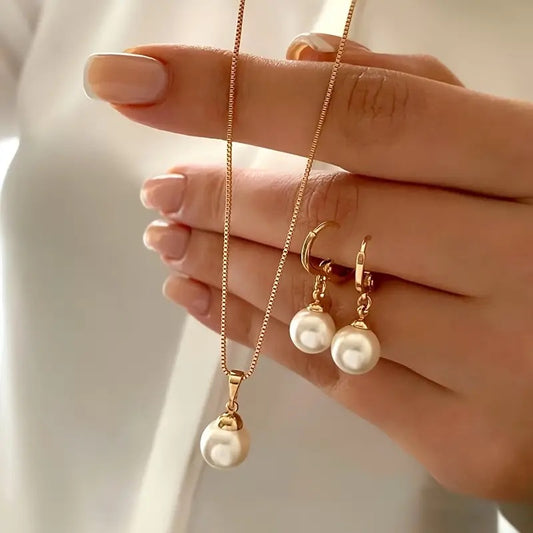 Luxury Square Plated Necklace & Earrings Set