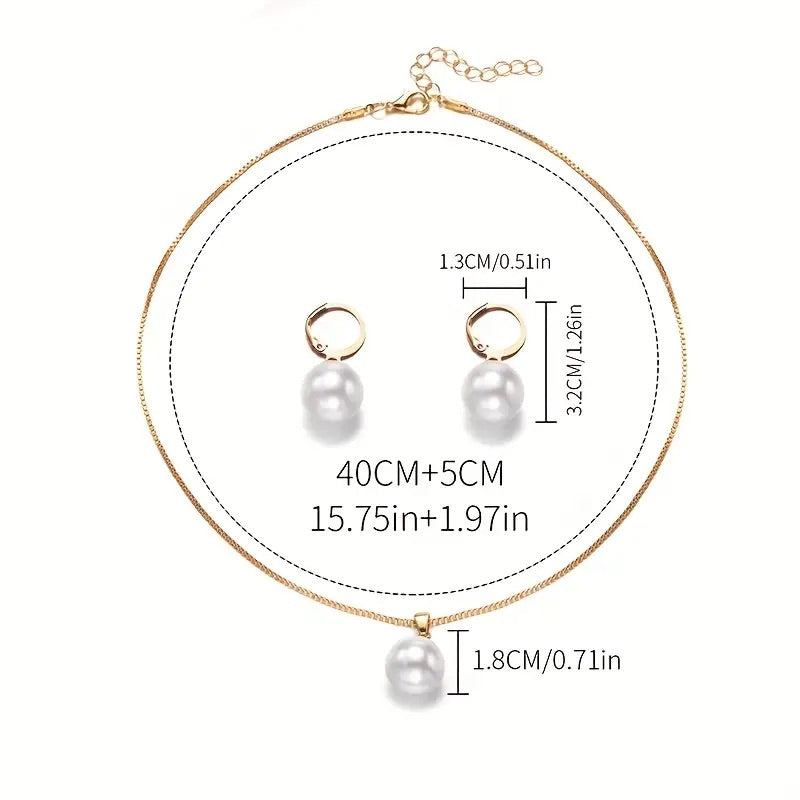 Luxury Square Plated Necklace & Earrings Set