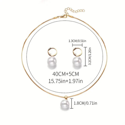 Luxury Square Plated Necklace & Earrings Set