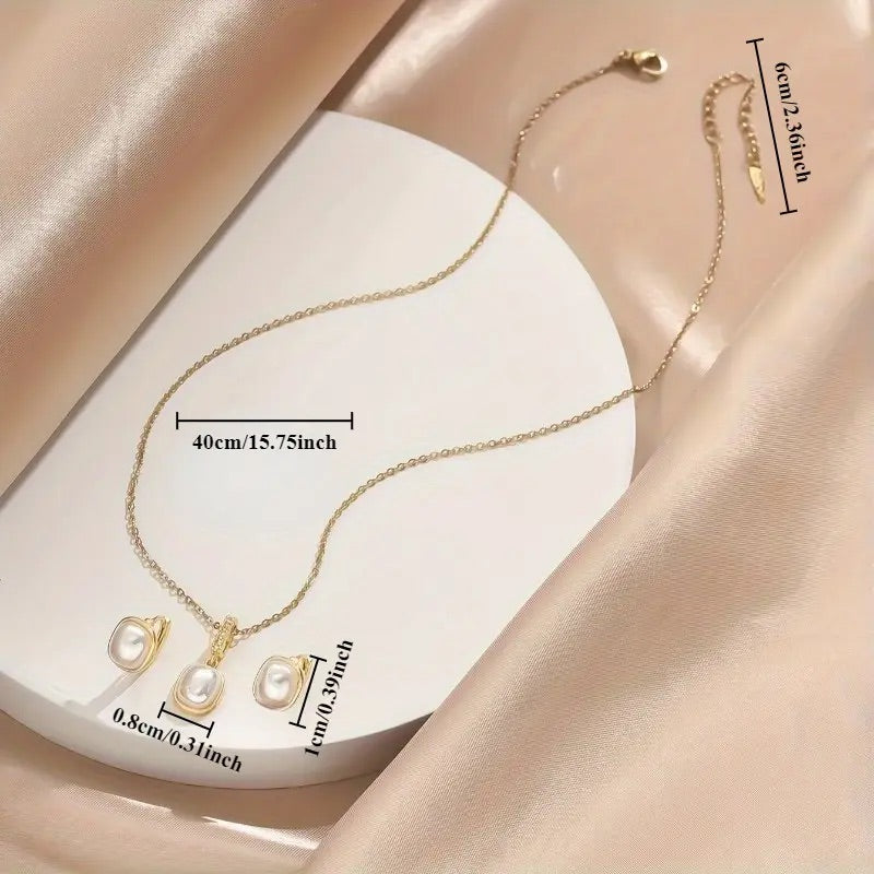 Stainless steel jewelry set with chain